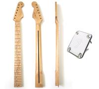 Mástil de guitarra de arce prémium para Fender Strat, mástil de 24 trastes, con incrustaciones de árbol de la vida, diapasón de arce, tuerca de hueso, trastes jumbo medianos, radio de 14 pulgadas, con