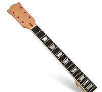 Mástil de Guitarra Eléctrica 22 Trastes, Diapasón de Palisandro con Incrustación Trapezoidal, Para Les Paul LP - Ajustable con Truss Rod Bidireccional, Acabado