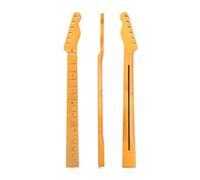 Mástil De Guitarra Eléctrica De 22 Trastes, Color Amarillo Mate, Mango De Diapasón De Arce Canadiense Para Parte Trasera Central De TL Tele