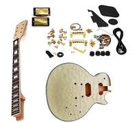 Mástil Todo En Uno Cuerpo De Caoba Okoume Chapa De Arce Flameado Construya Su Propio Kit Completo De Guitarra Eléctrica kit de guitarra electrica sin terminar (Color : 01)