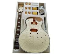 Mástil Todo En Uno Cuerpo De Caoba Okoume Chapa De Arce Flameado Construya Su Propio Kit Completo De Guitarra Eléctrica Kit de bricolaje de guitarra eléctrica (Color : 02)