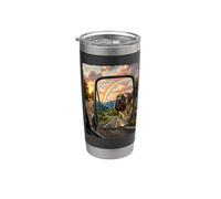 Mastín en espejo retrovisor Dog Lover Vaso térmico de acero inoxidable de doble pared