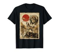 Mastín Tibetano Aullando Vintage Ukiyo-e Arte japonés Camiseta