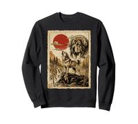 Mastín Tibetano Aullando Vintage Ukiyo-e Arte japonés Sudadera