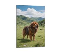 Mastín tibetano Cuadro De Pared, Poster Obra De Arte Colgado | Impresión Lienzo Murales, Premium Pintura Decor Interior Para Dormitorio Pasillo, Regalo 12x18inch(30x45cm)