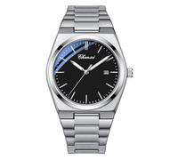 MASTOP Reloj casual de lujo para hombre, impermeable, con fecha luminosa, de acero inoxidable, reloj de cuarzo para hombre, reloj de negocios, resistente al agua, analógico, Negro -, Reloj casual de