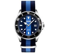 MASTOP Reloj de cuarzo para hombre, correa de nailon, estilo británico, para negocios, deportes, fecha, impermeable, luminoso, moderno, analógico, casual, Azul, Reloj de cuarzo
