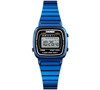 MASTOP Reloj de cuarzo para mujer, ultrafino, hermoso, simple, pequeño, esfera pequeña, pulsera de malla de acero, Azul Acero, Minimalista