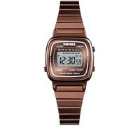 MASTOP Reloj de cuarzo para mujer, ultrafino, hermoso, simple, pequeño, esfera pequeña, pulsera de malla de acero, Café de acero