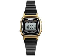 MASTOP Reloj de cuarzo para mujer, ultrafino, hermoso, simple, pequeño, esfera pequeña, pulsera de malla de acero, Acero dorado y negro