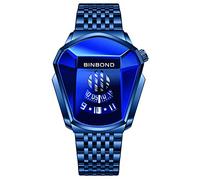 MASTOP Reloj de pulsera analógico de cuarzo para hombre, estilo casual, con cabeza de serpiente, impermeable, de acero inoxidable, para deportes, Azul