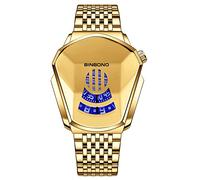 MASTOP Reloj de pulsera analógico de cuarzo para hombre, estilo casual, con cabeza de serpiente, impermeable, de acero inoxidable, para deportes, Dorado (Gold A)