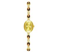 MASTOP - Reloj de Pulsera de Cuarzo con Esfera pequeña, diseño Ovalado, de Lujo, Estilo clásico, con Correa de Acero Inoxidable, T Gold Brown, Pulsera clásico pequeña para Mujer, Reloj de Cuarzo