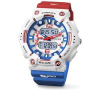 MASTOP Reloj deportivo digital unisex, color caramelo, militar, resistente al agua, 5 ATM, de cuarzo, digital, multifuncional, 5 ATM, impermeable, retroiluminación LED, esfera grande, con temporizador
