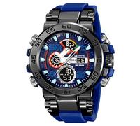 MASTOP Reloj para hombre, analógico, digital, 5 ATM, resistente al agua, de alto contraste, negro, blanco brillante, eleva la mano, retroiluminación, para exteriores, estilo militar