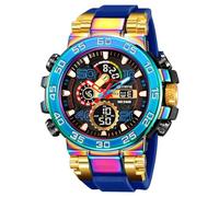 MASTOP Reloj para hombre, analógico, digital, 5 ATM, resistente al agua, de alto contraste, negro, blanco brillante, eleva la mano, retroiluminación, para exteriores, estilo militar