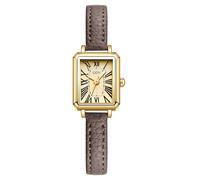 MASTOP Reloj rectangular para mujer, con números romanos curvados, correa de cuero más suave, clásico, analógico, de cuarzo, para negocios, elegante, ultrafino, reloj de pulsera para mujer, Gris