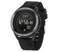 MASTOP Reloj táctico para hombre impermeable de 164 pies con brújula, podómetro, podómetro, metrónomo, relojes militares para hombre, ligero, de fibra de carbono, reloj deportivo digital, Todo negro