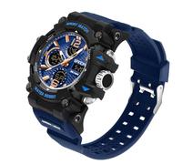 MASTOP Relojes de esfera grande para hombre, 5 ATM, para deportes al aire libre, militar, digital, transparente, multifunción, resistente al agua, con alarma, cronómetro, LED, resistente, para