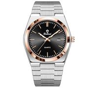 MASTOP Relojes de moda para hombre, reloj de negocios, fecha, acero inoxidable, estilo de lujo, luminoso, resistente al agua, pantalla analógica, reloj de pulsera masculino que brilla en la oscuridad