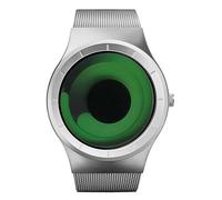 MASTOP Relojes para hombre, movimiento líquido creativo, diseño original, cielo estrellado, vórtice, reloj para hombre, malla de acero, reloj redondo único, minimalista, color degradado, Plateado