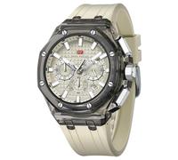 MASTOP Relojes para hombre, multifunción, transparente, analógico, correa de silicona naranja, calendario, cronógrafo, luminoso, resistente al agua, relojes de pulsera para hombre, colorido y moderno