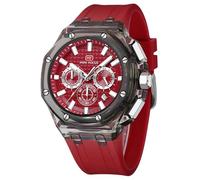 MASTOP Relojes para hombre, multifunción, transparente, analógico, correa de silicona naranja, calendario, cronógrafo, luminoso, resistente al agua, relojes de pulsera para hombre, colorido y moderno