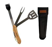 Mastrad f19265 Set de 3 maletín para Barbacoa, Acero Inoxidable, Gris, 43 x 14 x 6 cm