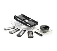 Mastrad F21080 - Mandolina con depósito y Seguro, plástico ABS, Color Negro, 29,8 x 12 x 10,3 cm