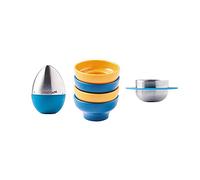 mastrad F65560 - Kit de Huevos de cáscara (plástico, Amarillo, Azul, Plateado, 6,5 x 6,5 x 14 cm)
