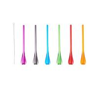 Mastrad Pajitas con cuchara - 6 pajitas reutilizables - perfectas para cócteles - aptas para lavavajillas en diferentes colores