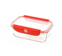 mastrad Stor'Eat - Caja de conservación alimentaria (vidrio de borosilicato resistente, compatible con microondas, frigorífico, congelador y lavaplatos, 1040 ml, sin BPA)