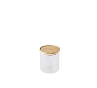 Mastrad Stor'Eat - Tarro de almacenamiento - Cristal borosilicato resistente - Protege de la humedad - Tapa hermética - Color bambú - Libre de BPA - 850 ml