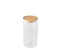 Mastrad Stor'Eat - Tarro de almacenamiento (vidrio de borosilicato resistente, protege de la humedad, tapa hermética, color bambú, sin BPA, 1750 ml)