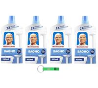 Mastro Lindo Liquido Bagno Detergente Liquido Bagno - Detergente líquido para baño - Elimina restos de jabón y cal - Limpiador de baño 930 ml + llavero Beni Culinari gratuito