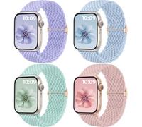 Mastten 4 Pack Correas Compatibles con Apple Watch Correa 40mm 41mm 38mm 42mm Mujer Hombr, Correa Deportiva de Nylon Trenzado, Pulsera Solo Loop para iWatch SE3 SE2 SE 11 10 9 8 7 6 5 4 3 2 1