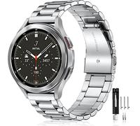 Mastten Correa Compatible con Samsung Galaxy Watch4 40mm 44mm/Galaxy Watch 4 Classic Correa 46mm 42mm,Correa de acero inoxidable para Galaxy Watch 5 / Galaxy Watch Active 2, Plata