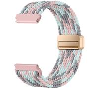 Mastten Correa de reloj magnética elástica de tela de 18 mm compatible con Garmin Vivoactive 4s, correa Venu 3S Venu 2S, correas de reloj trenzadas de nailon suave de liberación rápida para mujeres y