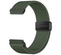 Mastten Pulsera magnética trenzada de nailon de 22 mm, compatible con Garmin Venu 3 2/Vivoactive 4, pulsera Amazfit Balance, correa de reloj de 22 mm para mujer y hombre, verde militar
