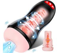 Masturbador con función de bomba, coño de bolsillo con silicona suave agradable a la piel, vibrador de pene para él
