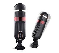 Masturbador de copa eléctrica Hombre Vagina, 3 Velocidad telescópica 7 Vibración Masturbador masculino de doble orificio Vibrador TPE suave Oral Voz real Vaginal Taza de avión