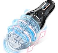 Masturbador de Copa Eléctrica, Potente Vagina Realista 3D para Masturbator, 5 Succión y 10 Vibración Masturbación Masculino, Calefacción Cargable Fácil de Limpiar Erótico Juguete Sexual para Hombre