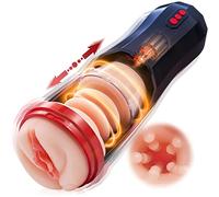 Masturbador eléctrico automático, masturbador masculino con 10 patrones de vibración y 5 funciones de succión, estimulador de pene, vibrador de sexo oral para hombres