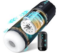 Masturbador Masculino Automático Masturbador de Copa Eléctrico 8 Modos con Telescópico y Empuje Realista 3D Textura Vagina para Masturbator Fácil de Limpiar Erótico Juguete Sexual para Hombre