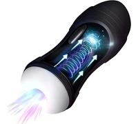 Masturbador Masculino, Masturbador Hombre Automatico Electrico 3 Succion 3 Vibración Masturbación Masculino, Realista 3D Erótico Juguete Sexual para Hombre