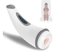 Masturbador oral automático Juguetes sexuales 3 mamada de succión de aire 7 modos de vibración Calefacción inteligente Vibrador de bolsillo 3D con interacción de voz sexual Vibradores para hombres