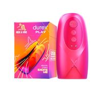 Durex Funda vibradora RIDE & VIBE – suave texturizada, 3 modos y 7 vibraciones, resistente al agua
