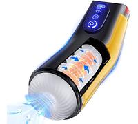 Masturbadores Masculino Eléctrico, Masturbador de Copa Eléctrico 7 Modos con Telescópico y Extrusión Realista 3D Textura Vagina para Masturbator Fácil de Limpiar Erótico Juguete Sexual para Hombre
