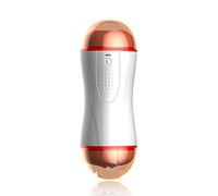 Masturbadores Masculino, Masturbadores Masculinos Juguetes Sexuales Para Adultos 2 En 1 3D Realista Pocket Vagina Coño Y Boca Masturbador Con Gemidos Femeninos Y 7 Vibraciones De Frecuencia,Blanco
