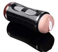 Masturbadores Masculinos, Copa De Avión De Doble Canal Masturbador Masculino Vibrador Para Hombre Juguetes Sexuales Voz Silicona Vagina Realista Coño Bolsillo Mamada